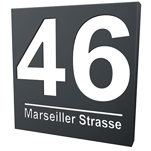Ersatzteil 30x30cm FRONT Anthrazit RAL7016 Hausnummer Beleuchtet Led aus Aluminium von PRINTIMA Ersatzteil 30x30cm FRONT Anthrazit RAL7016 Hausnummer Beleuchtet Led aus Aluminium von PRINTIMA von Printima