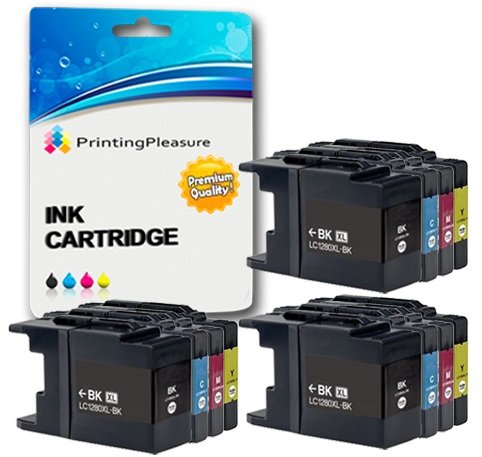 12 Tintenpatronen kompatibel zu LC1280XL für Brother MFC-J5910DW MFC-J6510DW MFC-J6710D MFC-J6710DW MFC-J6910DW - Schwarz/Cyan/Magenta/Gelb, hohe Kapazität von Printing Pleasure