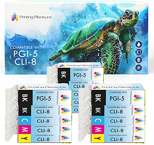 15 Tintenpatronen kompatibel zu PGI-5 CLI-8 für Canon Pixma MP500 MP530 MP600 MP600R MP610 MP800 MP800R MP810 MP830 MP950 MP960 MP970 iP4200 iP4300 iP4500 iP5100 iP5200 iP5200R iP5300 - hohe Kapazität von Printing Pleasure