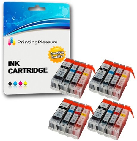 16 Druckerpatronen für Canon BJC-3000 BJC-6000 BJC-6100 BJC-6200 BJC-6500 I550 I560 iP3000 iP4000 iP5000 MP700 MP730 MP780 S450 S520 S600 S750 | kompatibel zu BCI-3eBK BCI-6C BCI-6M BCI-6Y von Printing Pleasure