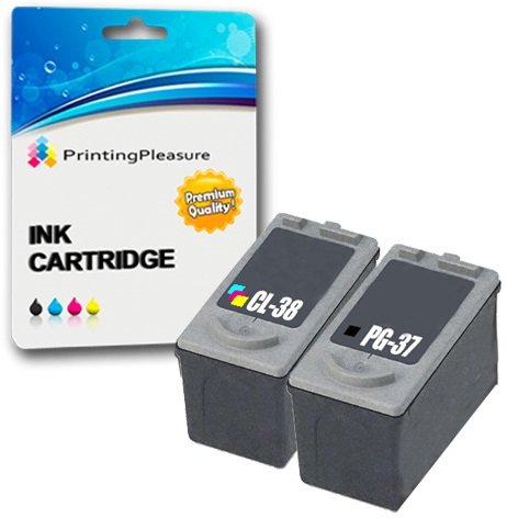 2 Druckerpatronen für Canon Pixma iP1800, iP1900, iP2500, iP2600, MP140, MP190, MP210, MP220, MP470, MX300, MX310 | kompatibel zu PG-37 (PG37), CL-38 (CL38) von Printing Pleasure