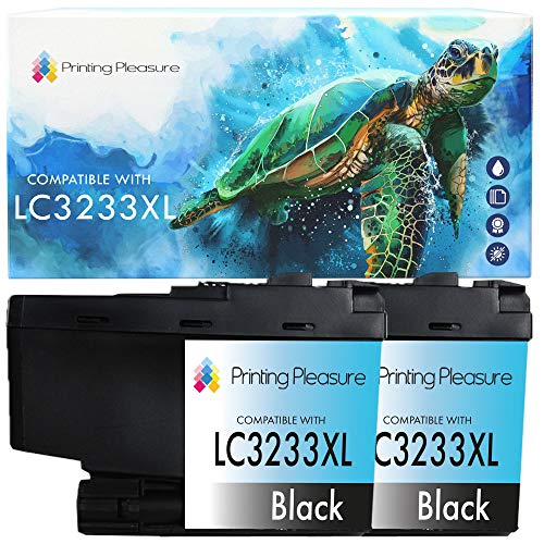2 SCHWARZ Druckerpatronen für Brother DCP-J1100DW, MFC-J1300DW | kompatibel zu Brother LC3233XL LC3233 von Printing Pleasure