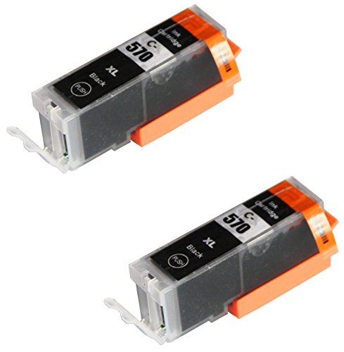 2 SCHWARZ Druckerpatronen für Canon Pixma MG5750 MG5751 MG6850 MG6851 MG7750 TS5050 TS6050 MG5752 MG5753 MG6852 MG6853 TS5051 TS5053 TS6051 TS6052 | kompatibel zu PGI-570PGBK XL von Printing Pleasure