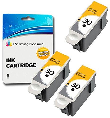 3 XL SCHWARZ Druckerpatronen für Kodak ESP C100, C110, C115, C300, C310, C315, C330, C360, 1.2, 3.2, 3.2S, Office 2100, 2150, 2170 AIO, Hero 2.2, 3.1, 4.2, 5.1 | kompatibel zu Kodak 30B von Printing Pleasure