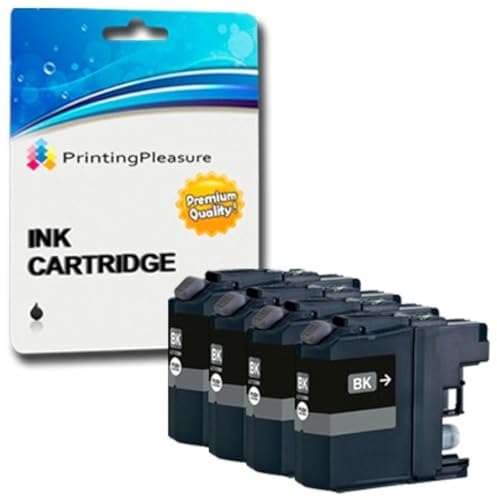 Printing Pleasure 4 SCHWARZ Druckerpatronen für Brother DCP-J4110DW MFC-J4410DW MFC-J4510DW MFC-J4610DW MFC-J470DW MFC-J6520DW MFC-J650DW MFC-J6920DW MFC-J870DW DCP-J152W | kompatibel zu Brother LC123XL, LC-127XL, Normal von Printing Pleasure