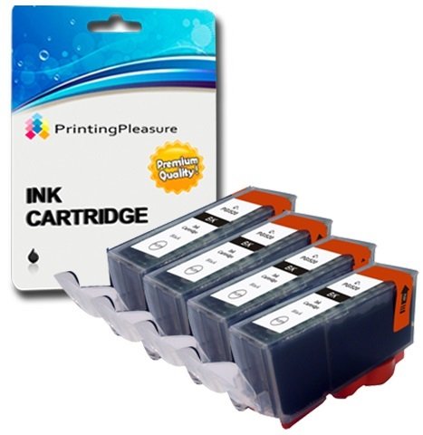 4 SCHWARZ Druckerpatronen für Canon Pixma iP3600 iP3680 iP4600 iP4680 iP4700 MP540 MP540x MP550 MP560 MP620 MP620b MP630 MP640 MP980 MP990 MX860 MX870 | kompatibel zu PGI-520BK von Printing Pleasure