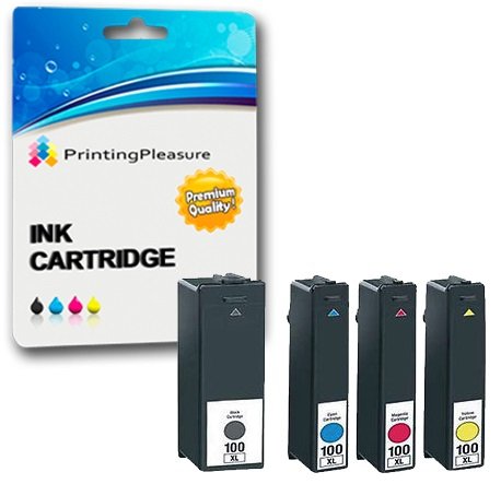 4 XL Druckerpatronen für Lexmark Impact, Interact, Interpret, Intuition, Genesis, Prospect Pro, Prevail Pro, Prestige Pro, Pinnacle Pro, Platinum Pro Drucker | kompatibel zu Lexmark 100XL 105XL 108XL von Printing Pleasure