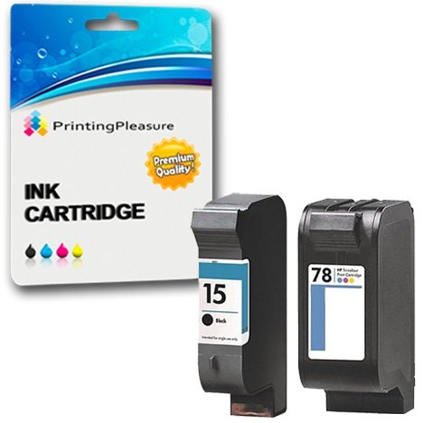 Printing Pleasure 2 Druckerpatronen für HP Copier 310 Deskjet 3810 3820 815c 916c 920c 940c 948c Officejet 5110 PSC 2120 700 720 750 900 950 | kompatibel zu HP 15 (C6615DE) & HP 78 (C6578AE) von Printing Pleasure