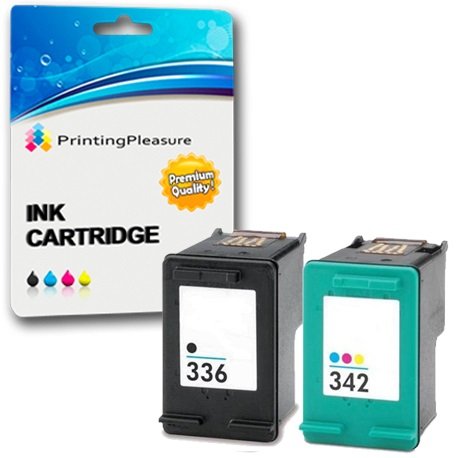 Printing Pleasure 2 Druckerpatronen für HP Photosmart 2570 2575 2710 8150 C3100 C3180 C4180 D5160 DeskJet 5440 5442 6310 D4160 Officejet 6310 6315 | kompatibel zu HP 336 (C9362EE) & HP 342 (C9361EE) von Printing Pleasure