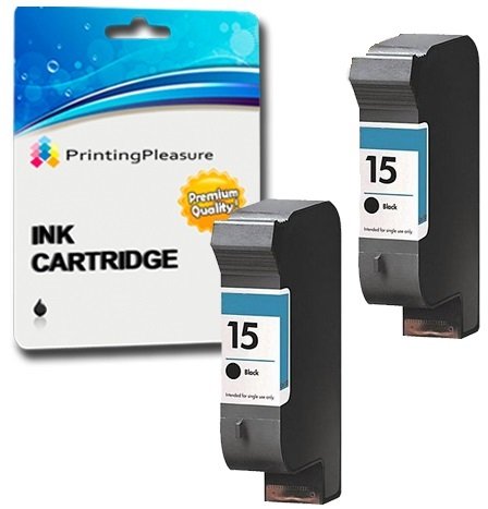 Printing Pleasure 2 SCHWARZ Druckerpatronen für HP Copier 310 Deskjet 3810 3820 815c 916c 920c 940c 948c Officejet 5110 PSC 2120 700 720 750 900 950 | kompatibel zu HP 15 (C6615DE) von Printing Pleasure