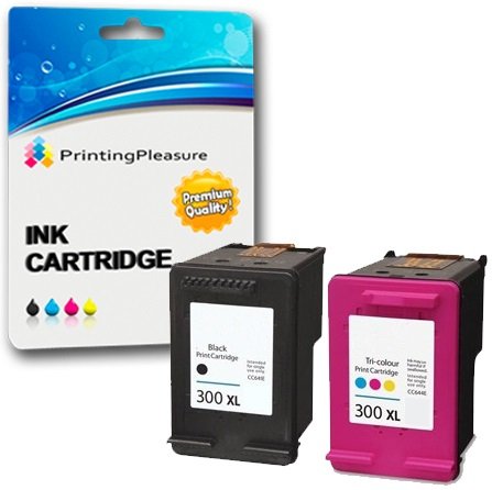 Printing Pleasure 2 XL Druckerpatronen für HP Photosmart C4780 C4680 Deskjet D1660 D1663 D2530 D2545 D2560 D2563 D2660 D5560 F2420 F2480 F4210 F4280 F4580 | kompatibel zu HP 300XL (CC641EE & CC644EE) von Printing Pleasure