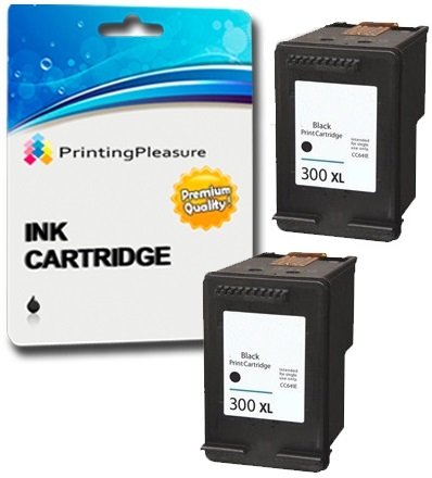 Printing Pleasure 2 XL SCHWARZ Druckerpatronen für HP Photosmart C4780 C4680 Deskjet D1660 D1663 D2530 D2545 D2560 D2563 D2660 D5560 F2420 F2480 F4210 F4280 F4580 | kompatibel zu HP 300XL (CC641EE) von Printing Pleasure