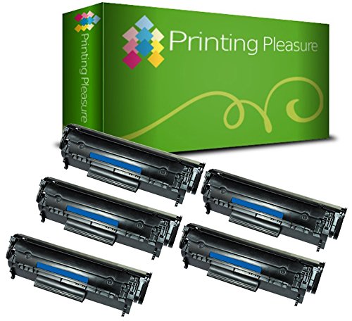 Printing Pleasure 5 Toner kompatibel zu Q2612A 12A für HP Laserjet 1010 1012 1015 1018 1020 1020 Plus 1022 1022N 1022NW 3010 3015 3020 3030 3050 3052 3055 M1005 M1319F MFP - Schwarz, hohe Kapazität von Printing Pleasure