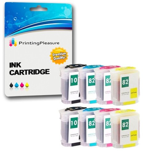 Printing Pleasure 8 Druckerpatronen für HP DesignJet 500, 500e, 500m, 500ds, 500 Plus, 500ps, 500ps Plus, 800, 800ps, 815mfp, 820mfp, cc800ps | kompatibel zu HP 10, HP 82 von Printing Pleasure