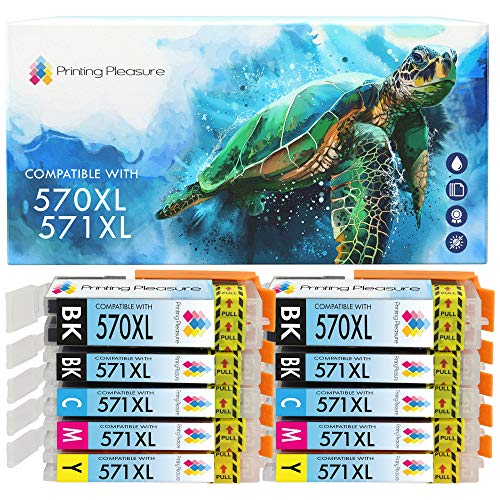 Printing Pleasure PGI-570 CLI-571 10 Tintenpatronen PGI-570XL CLI-571XL kompatibel für Canon Pixma MG5750 MG5751 MG5752 MG5753 MG6850 MG6851 MG6852 MG6853 MG7750 TS5050 TS5051 TS6050 TS6051 TS6052 von Printing Pleasure