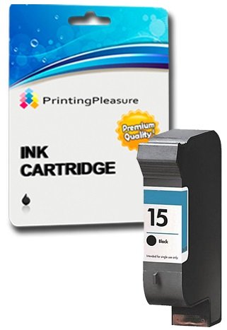 Printing Pleasure SCHWARZ Druckerpatrone für HP Deskjet 816c, 825c, 825cvr, 825cxi, 827, 840c, 841c, 842c, 843c, 845c, 845cse, 845cvr, 845cxi, 848c | kompatibel zu HP 15 (C6615DE) von Printing Pleasure