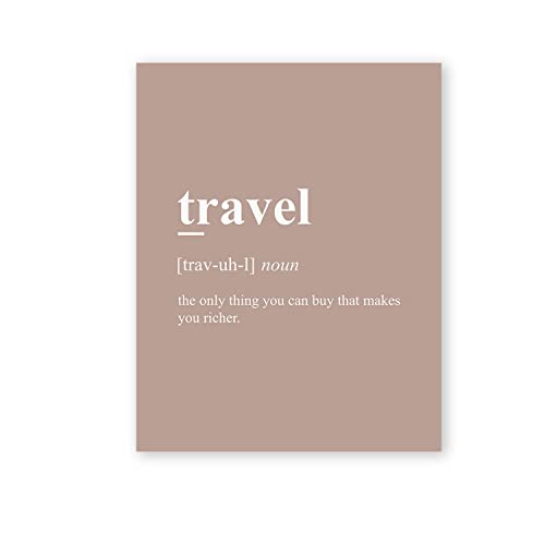 Travel The Only Thing You Can Buy That Makes You Richer - Wanddekoration Posterdruck - Modern Motivational Fine Art Display (Sand, ungerahmt) von Printique