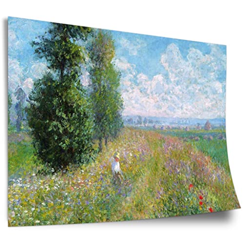 Poster Claude Monet - Wiese mit Pappeln Kunstdruck ohne Rahmen, Wandbild - A4, A3, A2, A1, A0, XXL - Wohnzimmer, Schlafzimmer, Küche, Deko von Printistico