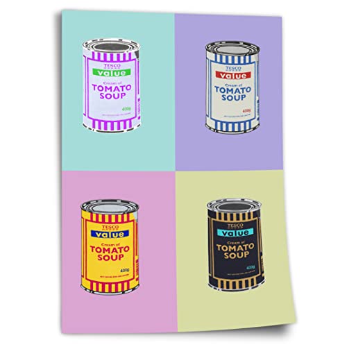 Poster aus Baumwolle Banksy Dose - Tomato Soup - Andy Warhol Pop-Art Modern Street-Art Marketing - Moderner Kunstdruck Klein bis Groß XXL Kunstdruck ohne Rahmen, Wandbild - A4, A3, A2, A1, A0, XXL .. Poster aus Baumwolle Banksy Dose - Tomato Soup - Andy Warhol Pop-Art Modern Street-Art Marketing - Moderner Kunstdruck Klein bis Groß XXL Kunstdruck ohne Rahmen, Wandbild - A4, A3, A2, A1, A0, XXL .. von Printistico