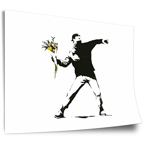 Printistico Poster Banksy - Autonomer wirft mit Blumenstrauß statt Molotow Kunstdruck ohne Rahmen, Wandbild - A4, A3, A2, A1, A0, XXL - Wohnzimmer, Schlafzimmer, Küche, Deko Printistico Poster Banksy - Autonomer wirft mit Blumenstrauß statt Molotow Kunstdruck ohne Rahmen, Wandbild - A4, A3, A2, A1, A0, XXL - Wohnzimmer, Schlafzimmer, Küche, Deko von Printistico