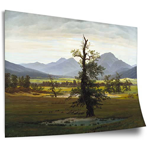 Printistico Poster Caspar David Friedrich - Der einsame Baum Kunstdruck ohne Rahmen, Wandbild - A4, A3, A2, A1, A0, XXL - Wohnzimmer, Schlafzimmer, Küche, Deko von Printistico