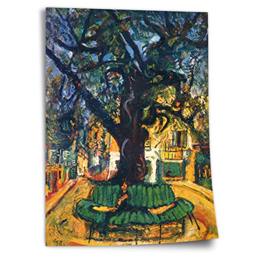 Printistico Poster Chaim Soutine - Baum in Vence Kunstdruck ohne Rahmen, Wandbild - A4, A3, A2, A1, A0, XXL - Wohnzimmer, Schlafzimmer, Küche, Deko von Printistico