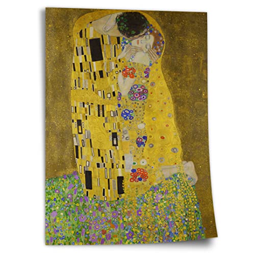 Printistico Poster Gustav Klimt - Der Kuss (1907-1908) Kunstdruck ohne Rahmen, Wandbild - A4, A3, A2, A1, A0, XXL - Wohnzimmer, Schlafzimmer, Küche, Deko von Printistico