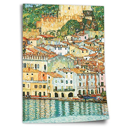 Printistico Poster Gustav Klimt - Malcesine am Gardasee (1913) Kunstdruck ohne Rahmen, Wandbild - A4, A3, A2, A1, A0, XXL - Wohnzimmer, Schlafzimmer, Küche, Deko von Printistico