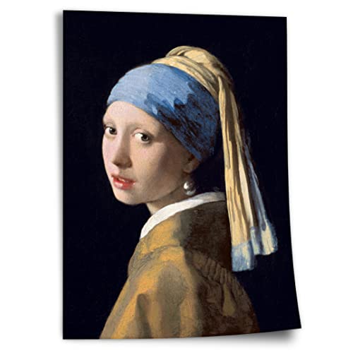 Printistico Poster Jan Vermeer - Mädchen mit dem Perlenohrring (1665) Kunstdruck ohne Rahmen, Wandbild - A4, A3, A2, A1, A0, XXL - Wohnzimmer, Schlafzimmer, Küche, Deko von Printistico