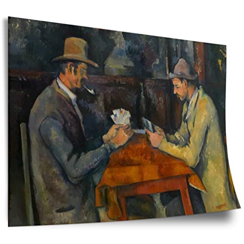 Printistico Poster Paul Cézanne - Die Kartenspieler Kunstdruck ohne Rahmen, Wandbild - A4, A3, A2, A1, A0, XXL - Wohnzimmer, Schlafzimmer, Küche, Deko von Printistico