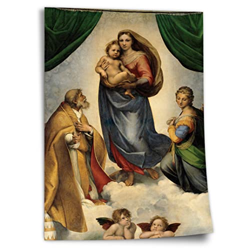 Printistico Poster Raphael - Sixtinische Madonna Kunstdruck ohne Rahmen, Wandbild - A4, A3, A2, A1, A0, XXL - Wohnzimmer, Schlafzimmer, Küche, Deko von Printistico