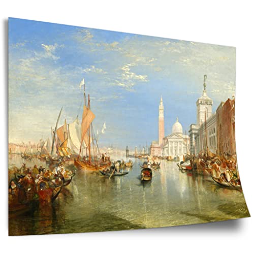 Printistico Poster William Turner - Venice: The Dogana and San Giorgio Maggiore Kunstdruck ohne Rahmen, Wandbild - A4, A3, A2, A1, A0, XXL - Wohnzimmer, Schlafzimmer, Küche, Deko von Printistico