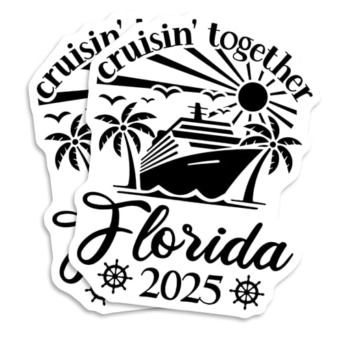 Cruisin Together Florida 2025 Magnete – Urlaubskreuzfahrt, Kühlschrank, Souvenir, Geschenk, Magnete, 12,7 cm, 2 Stück – EPLM0089 von Printlabz