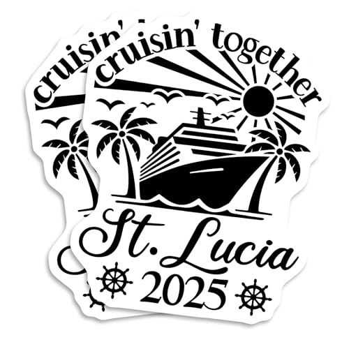 Cruisin' Together St Lucia 2025 Magnete – Urlaubskreuzfahrt, Familien-Souvenir – Reise-Kühlschrank, 12,7 cm, 2 Stück – EPLM0081 Cruisin' Together St Lucia 2025 Magnete – Urlaubskreuzfahrt, Familien-Souvenir – Reise-Kühlschrank, 12,7 cm, 2 Stück – EPLM0081 von Printlabz