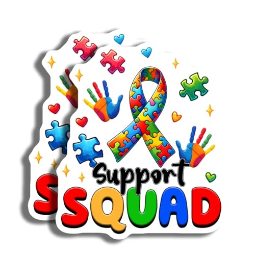 Support Squad Magnete – Band für Autismus-Bewusstsein – Puzzleteil-Handabdruck – 2 Stück – hergestellt in den USA – PLDFMAG4359 von Printlabz