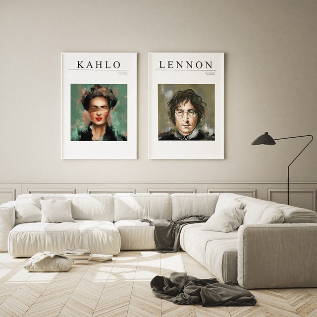 Bilderwand: Kahlo & Lennon - Poster im Paar von Printler