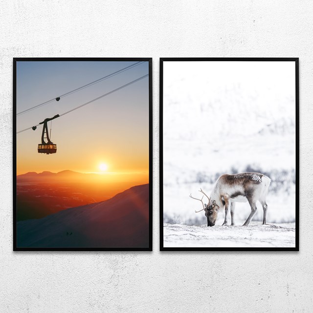 Bilderwand: Lapland Winter - Poster im Paar von Printler