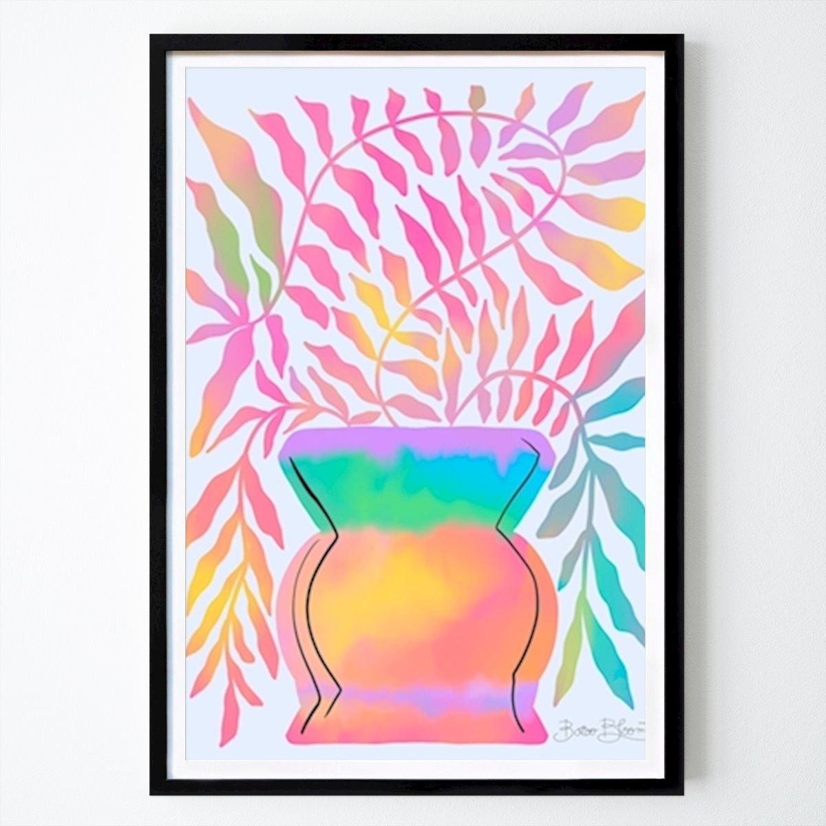 Poster: Abstrakte Pflanze in Vase von Baroo Bloom von Printler