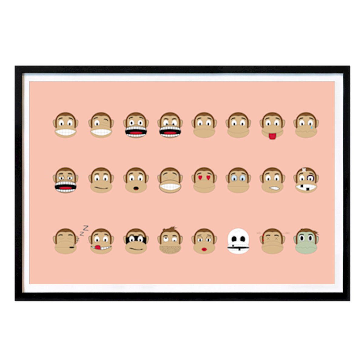 Poster: Affengesichter Emoji von Lars Gustafsson von Printler