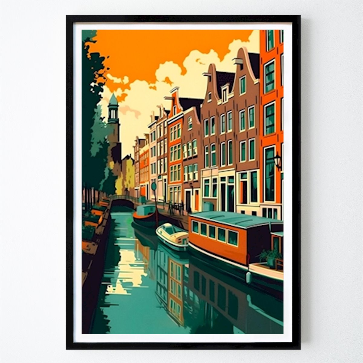 Poster: Amsterdam Illustration Poster von RetroX von Printler