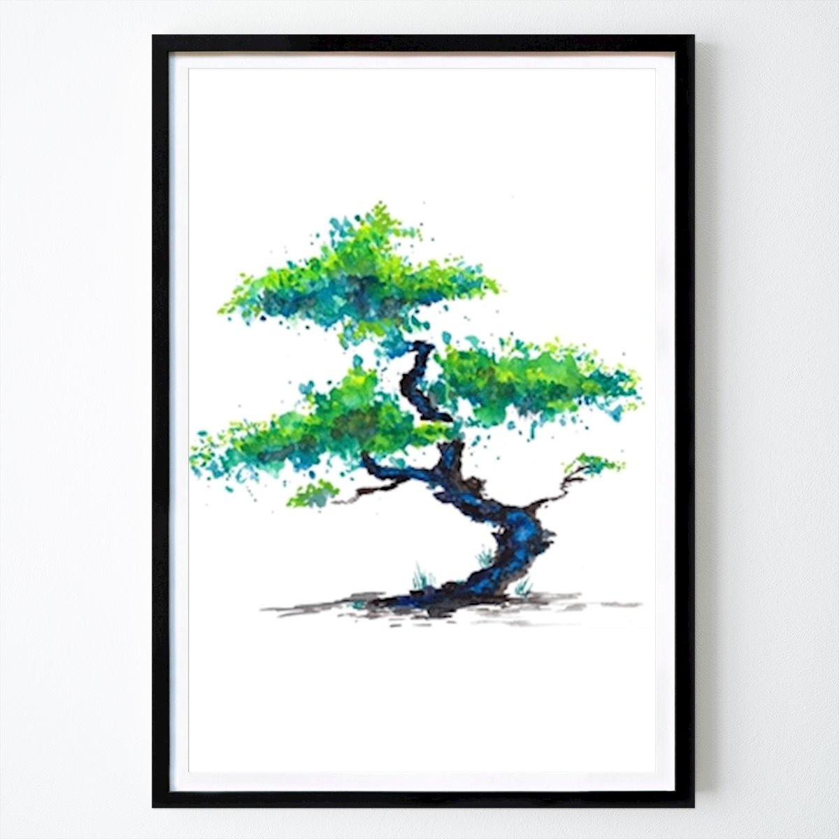 Poster: Blauer Bonsai von Sebastian Grafmann von Printler