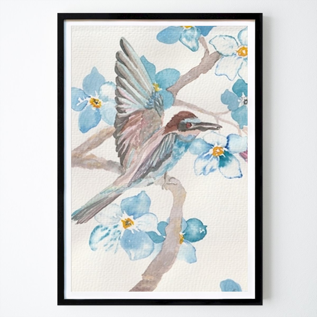 Poster: Blumen-Vogel-Arragement von Eva Galonska von Printler
