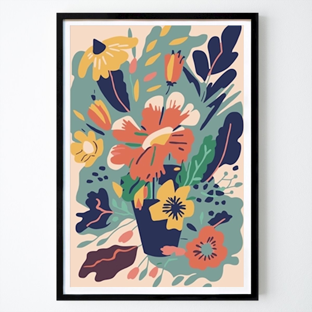 Poster: Bunte Blumen Illustration von Bagus Indra von Printler