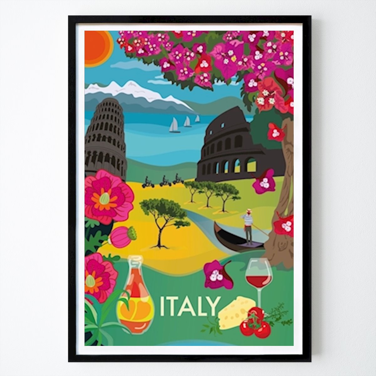 Poster: Cityposter ITALIEN von Lottis Karlsson, Lottisson Design von Printler