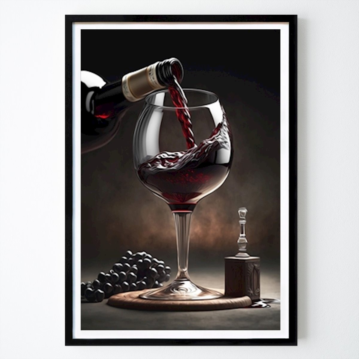 Poster: Ein Glas Rotwein von Micke Jönsson von Printler