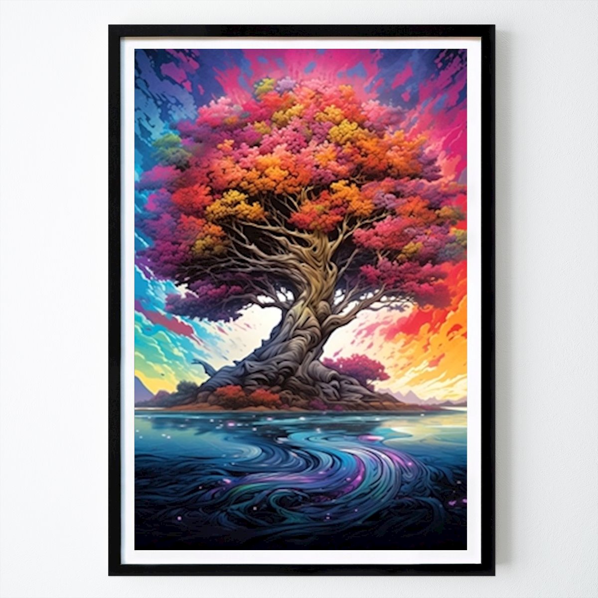 Poster: Ein buntes Baum am See Herbst von Max Ronn von Printler