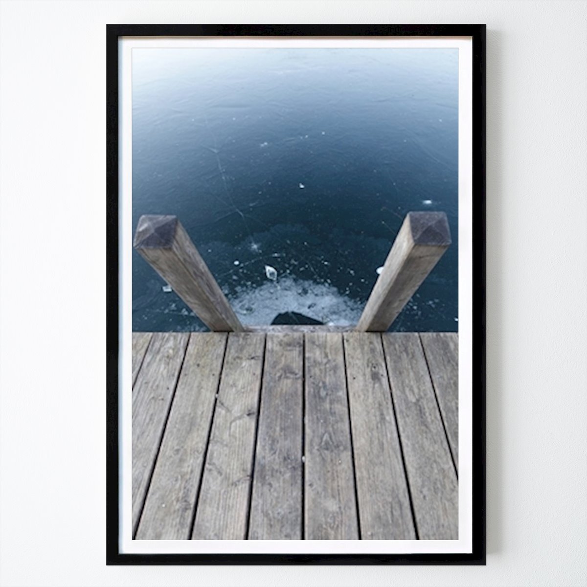 Poster: Eissee Einstieg mit Leiter von Dominik Lehmann von Printler