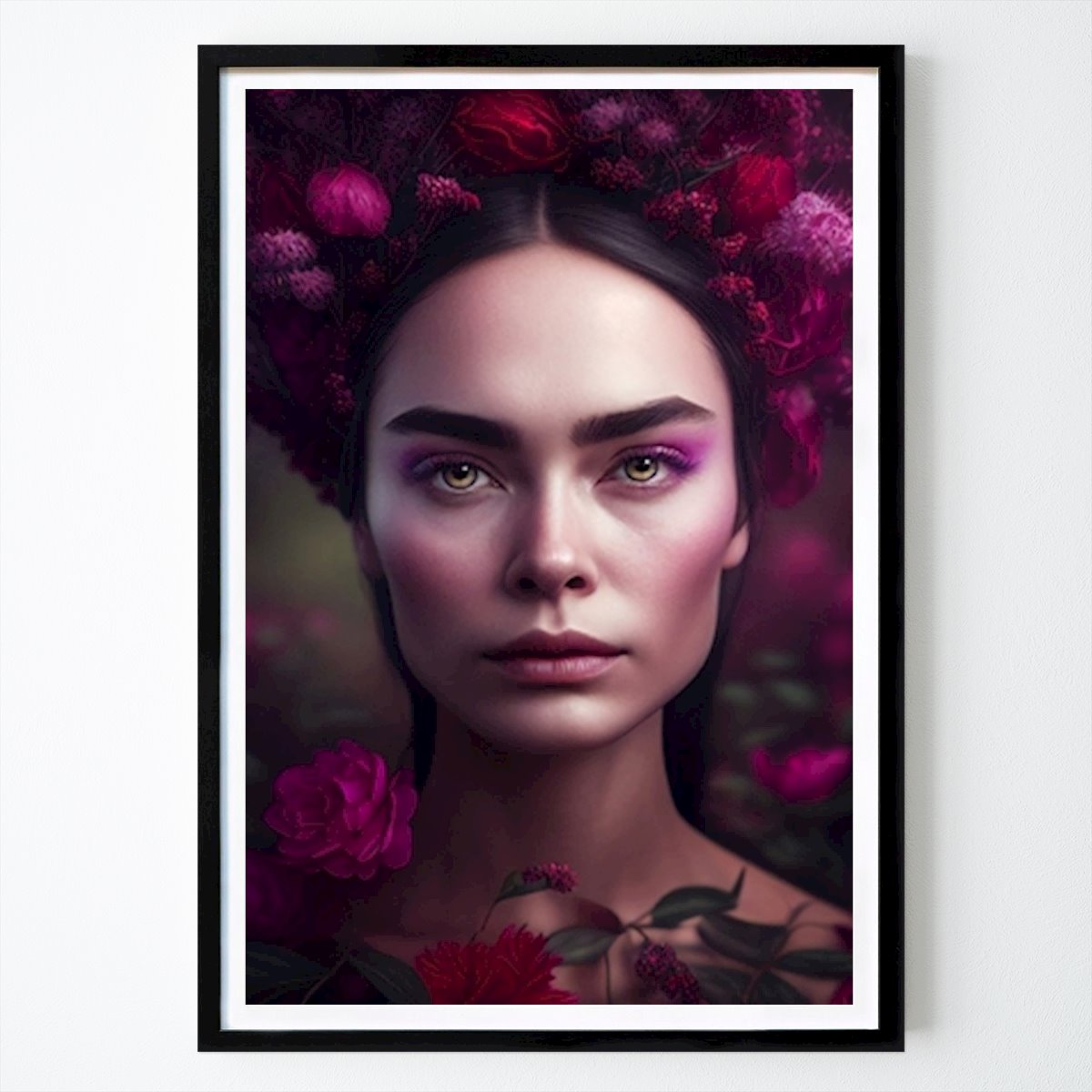 Poster: Frau mit Blumen, Kahlo von Pheonix von Printler