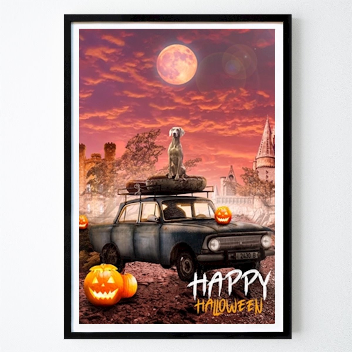 Poster: Fröhliches Halloween-Poster von IDN WORK SPACE von Printler