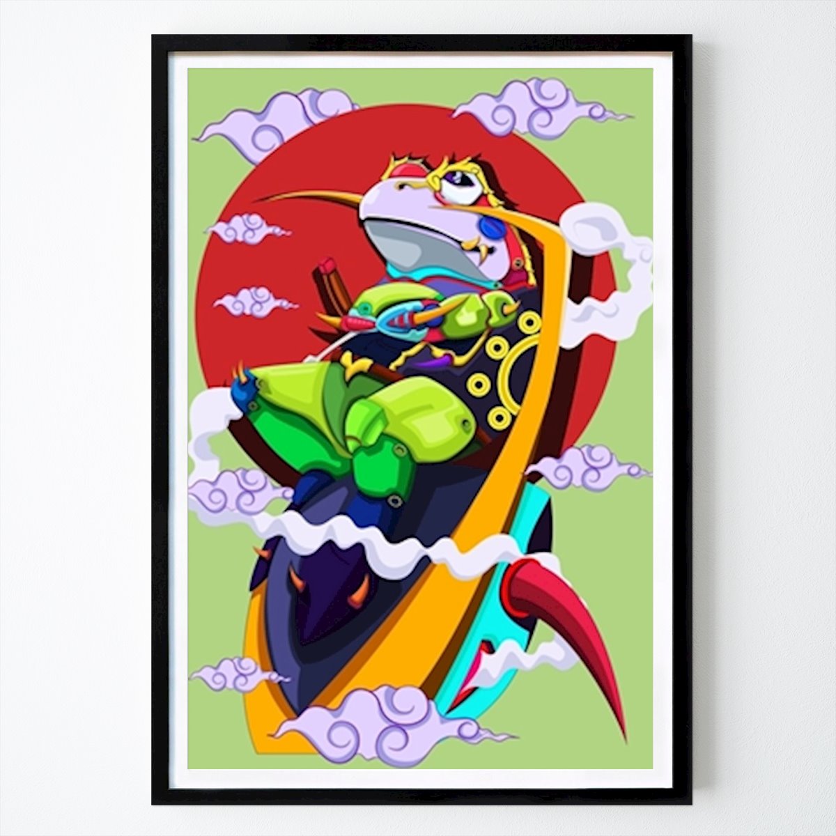 Poster: Frog Knight Retro Illustration von Retrostreet Interior von Printler